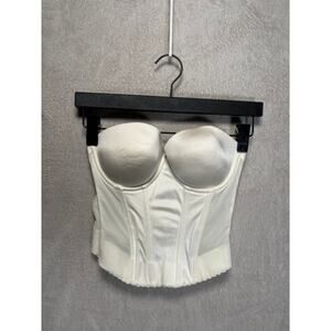 Victoria's Secret Back Off‎ Baby Low Back Bustier Push Up Padded 32D White